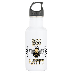 Botella De Agua Abeja Feliz Colores Vintage Abeja de Miel
