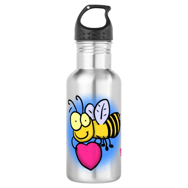Botella De Agua Abeja graciosa y linda con ilustracion personaliza (Anverso)