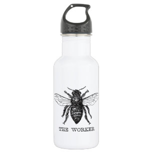 Botella De Agua Abeja Obrera Miel Abejorro Negro