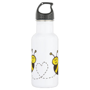 Botella De Agua Abejas con corazón