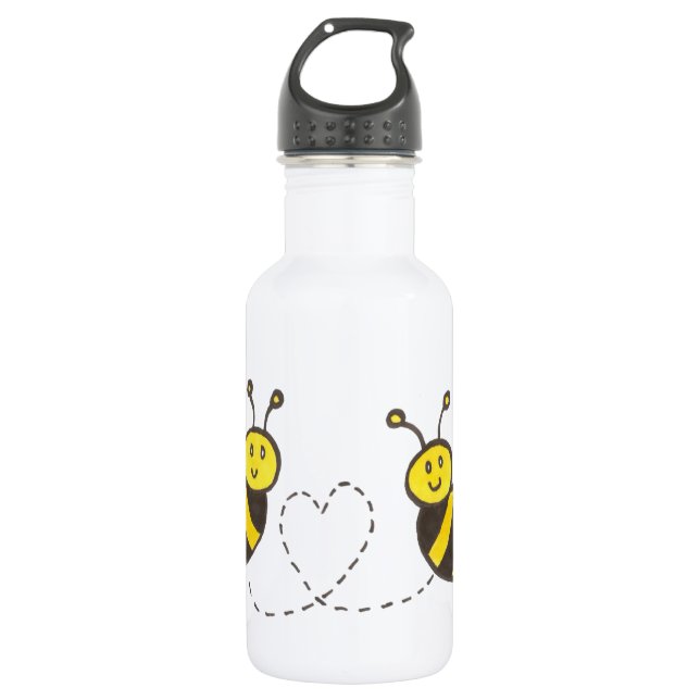 Botella De Agua Abejas con corazón (Anverso)