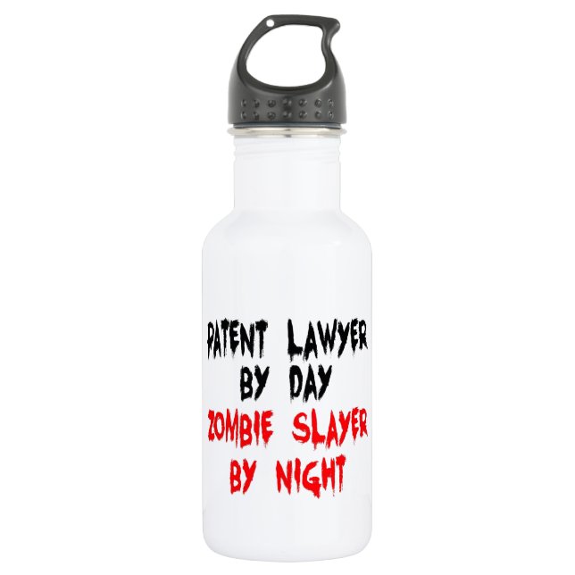 Botella De Agua Abogado de patentes Zombie Slayer (Anverso)