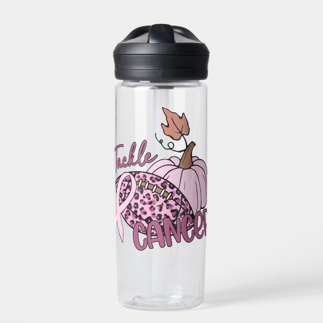 Botella De Agua Abordar el cáncer de pulpa de fútbol cáncer de mam (Delante)