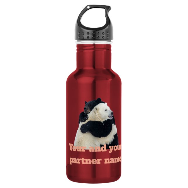 Botella De Agua Abrazo de Oso Amor (Personalizable) (Anverso)