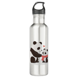 Botella De Agua Abrazos cálidos, amor panda