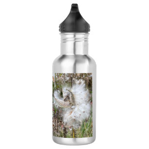 Botella De Agua Abrir Pods Milkweed Semillas con seda