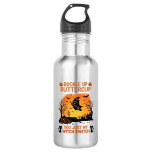 Botella De Agua Abróchense Buttercup Halloween Fantasma Bruja Somb