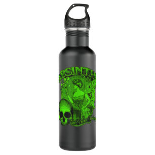 Botella De Agua Absinthe Skull Green Fairy Retro design