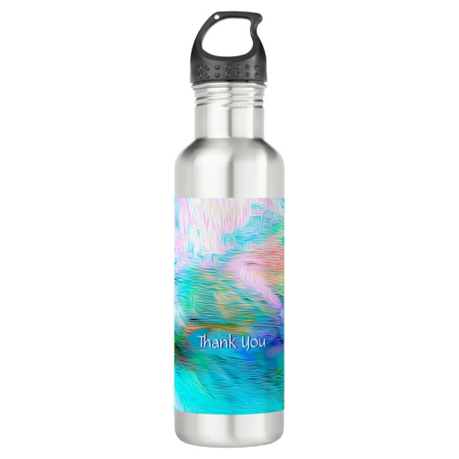 Botella De Agua Abstract Nature Whimsy – Fantasy Color Bloom (Anverso)