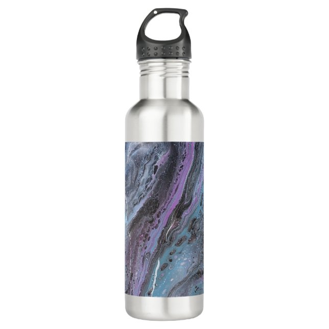 Botella De Agua Abstract Purple & Teal Flow (Anverso)