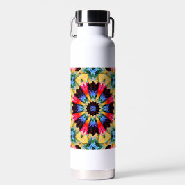 Botella de agua abstracta de flor amarilla