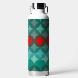 Botella De Agua abstracto verde azulado y rojo inspirado por Art D