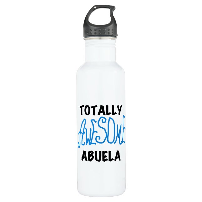 Botella De Agua Abuela azul totalmente asombroso (Anverso)