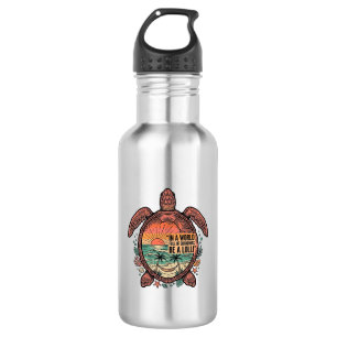 Botella De Agua Abuela Divertida Diseño de Camiseta Vintage Turtle