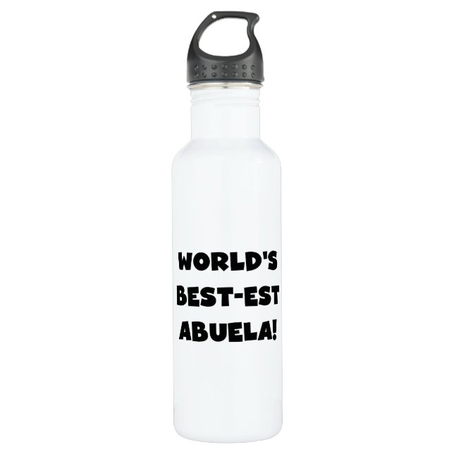 Botella De Agua Abuela más grande del mundo del texto negro (Anverso)