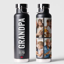 Botella De Agua Abuelo | Abuelo Simple 4 Foto Negro