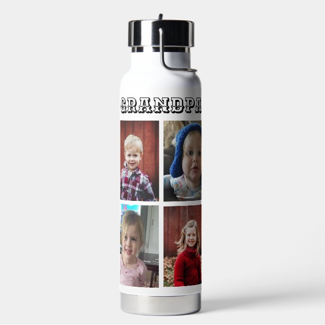 Botella De Agua Abuelo personalizado | Fotos de los nietos (Izquierda)