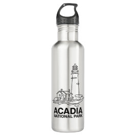 Botella De Agua Acadia National Park Lighthouse Line Art