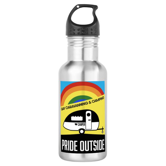 Botella De Agua Acampada de caravanas gay (Anverso)