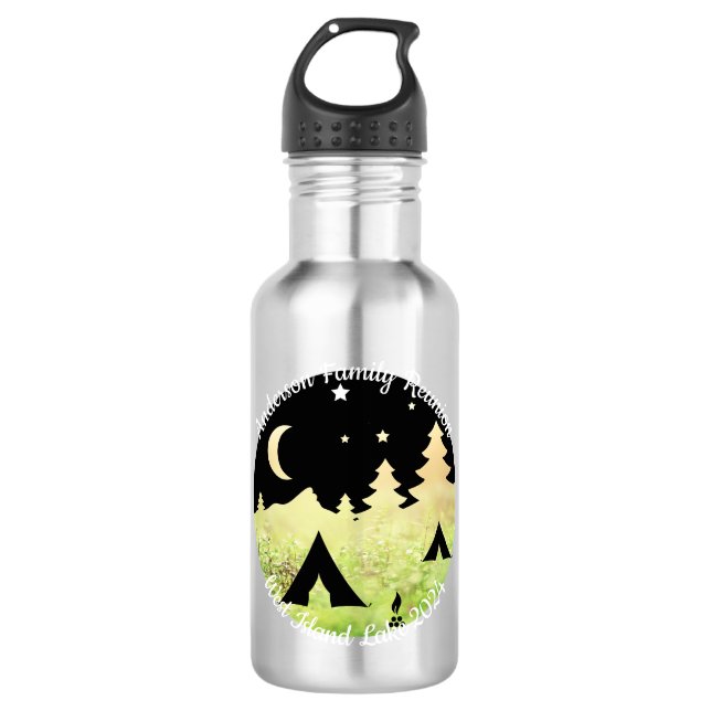 Botella De Agua Acampada de personalizable completo para la reunió (Anverso)