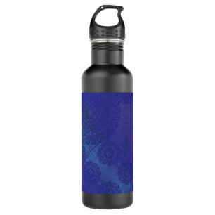 Botella De Agua Aceptación   Medallones Blue Indigo Violet Boho