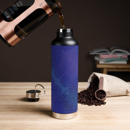 Botella De Agua Aceptación | Medallones Blue Indigo Violet Boho