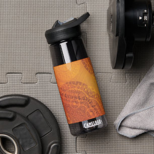 Botella De Agua Aceptación   Medallones del Boho amarillo Naranja