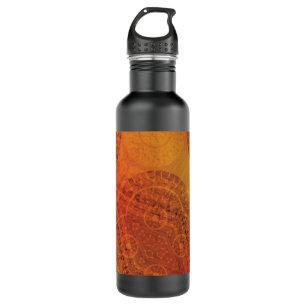 Botella De Agua Aceptación   Medallones del Boho amarillo Naranja