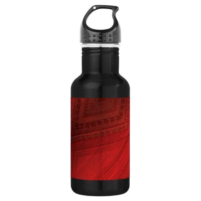 Botella De Agua Aceptación | Patrón de Boho Ecléctico Rojo (Anverso)