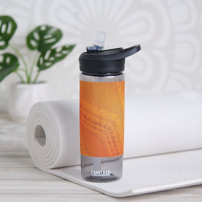 Botella De Agua Aceptación | Patrón de Shibori Amarillo Naranja Ro (Yoga)