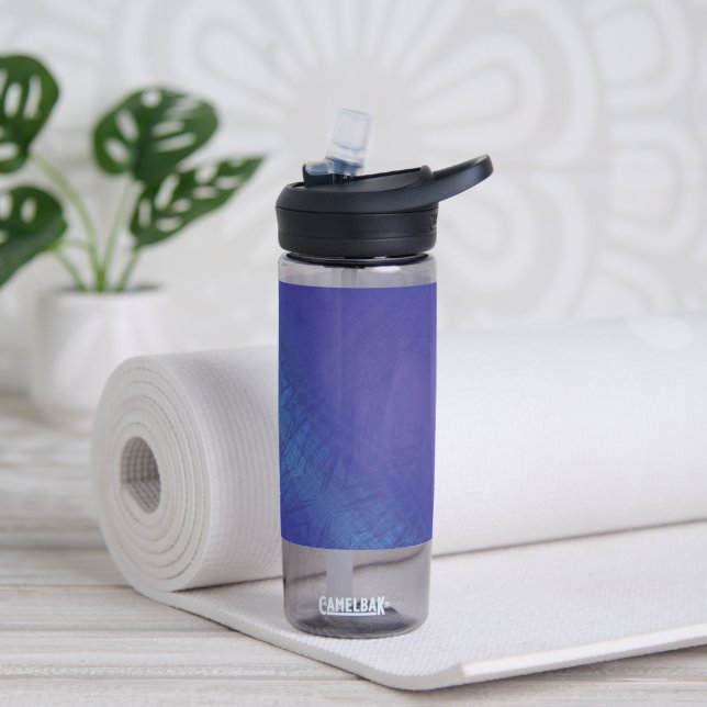 Botella De Agua Aceptación | Patrón Shibori Violeta Azul Índigo (Yoga)