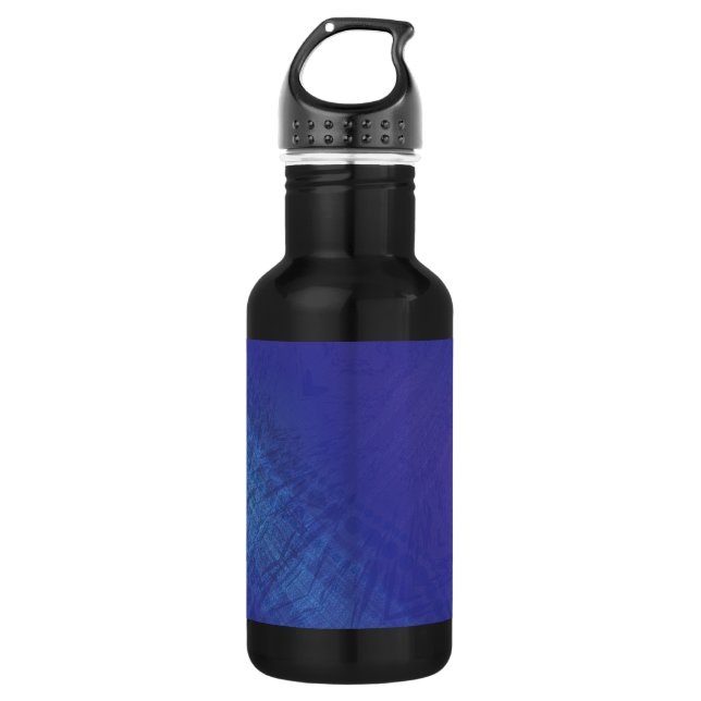 Botella De Agua Aceptación | Patrón Shibori Violeta Azul Índigo (Anverso)