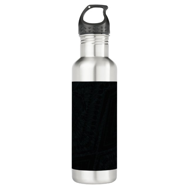 Botella De Agua Aceptación | Textura geométrica oscura (Anverso)