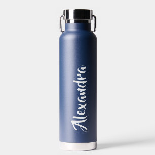 Botella De Agua Acero inoxidable azul de la Marina Personalizada