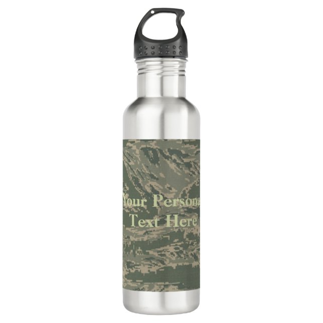 Botella De Agua Acero inoxidable de camuflaje verde militar estado (Anverso)