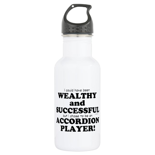 Botella De Agua Acordeón rico y exitoso (Anverso)