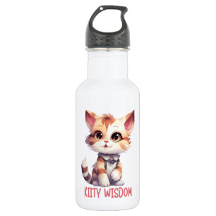 Botella De Agua Actitud de gato despreocupada - Diseño felino lúdi