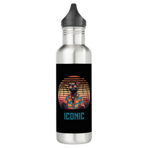 Botella De Agua Actitud de gatos tropicales sin tiempo