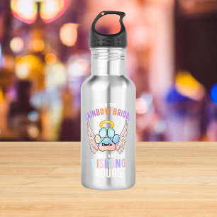 Botella De Agua Acuarela alas de recuerdo de pata de mascota perri