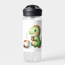 acuarela Cute Dinosaur T Rex beber café