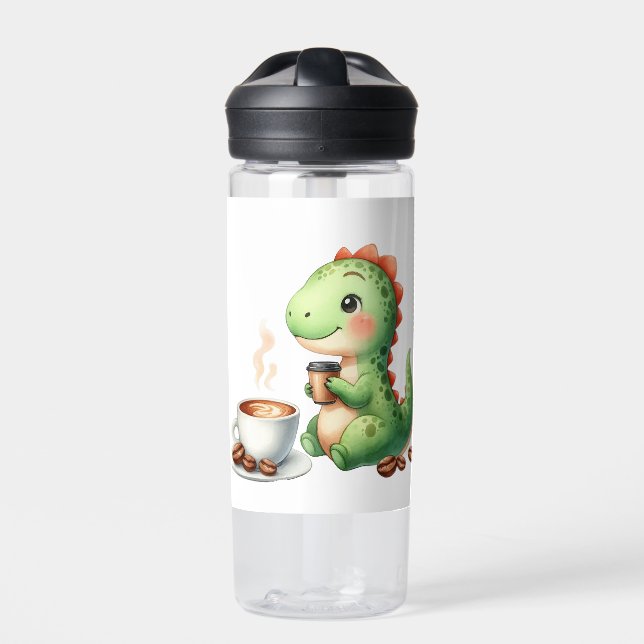 Botella De Agua acuarela Cute Dinosaur T Rex beber café (Delante)