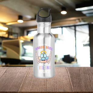 Botella De Agua Acuarela Cute Mascota Paw Perro Gato Alas conmemor