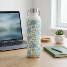 Acuarela de flores silvestres verdes azules