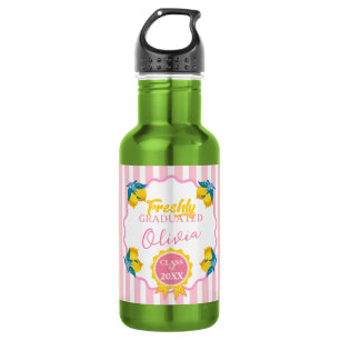 Botella De Agua Acuarela Limón Fiesta de Graduación Clase 26