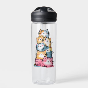 Botella De Agua Acuarela singulares gatos modernos