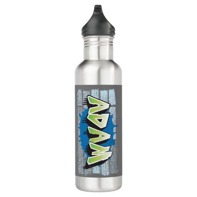 Botella De Agua Adam Your Name Graffiti Brick Wall Stylize (Derecha)