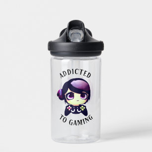 Botella De Agua Adicto personalizado a juego de Chica Kawaii