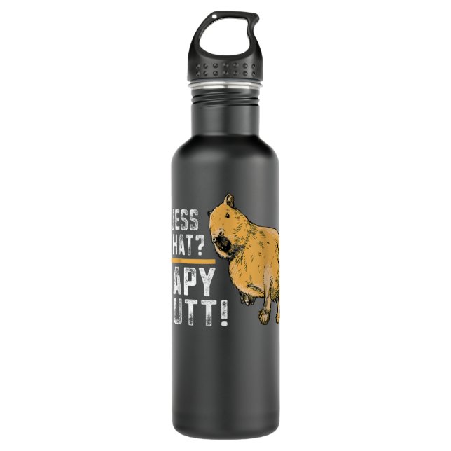 Botella De Agua Adivina qué capy Butt Capybara Funny Capibara (Anverso)