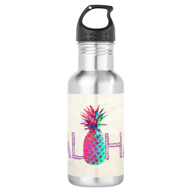 Botella De Agua Adorable Aloha Hawaiian Pineapple (Anverso)