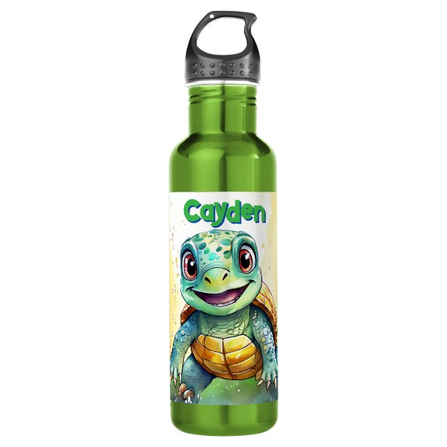Botella De Agua Adorable Chibi Sea Turtle Personalized (Anverso)